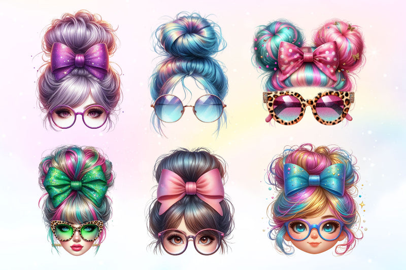 Messy Bun Mom Hair Clipart Bundle - CraftNest - Digital Crafting and Art