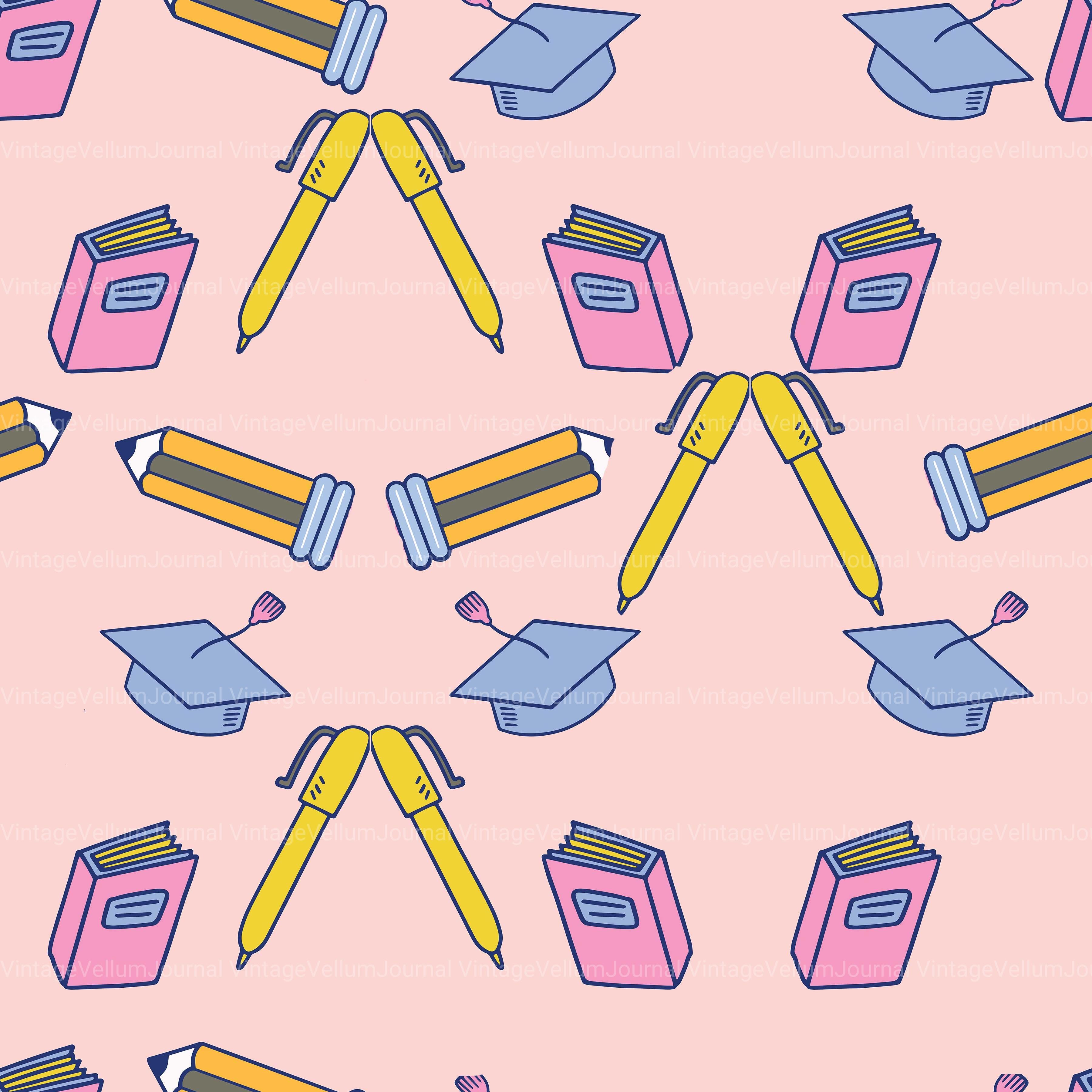 Back to School Seamless Digital Paper - CraftNest - Digital Crafting and Art