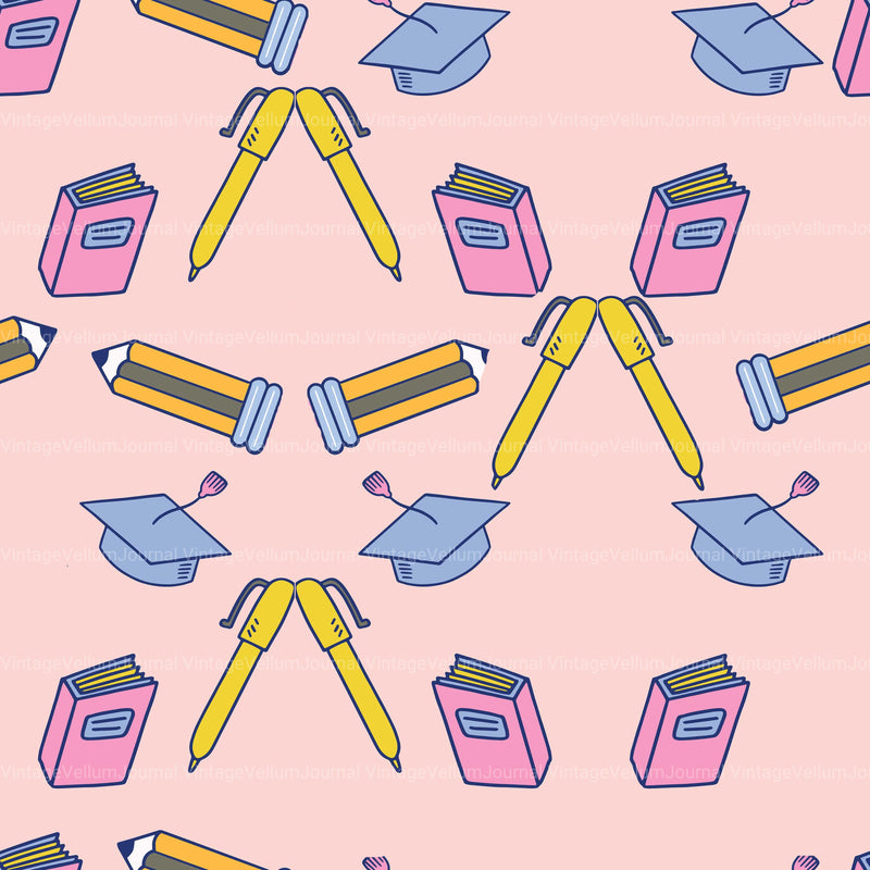 Back to School Seamless Digital Paper - CraftNest - Digital Crafting and Art