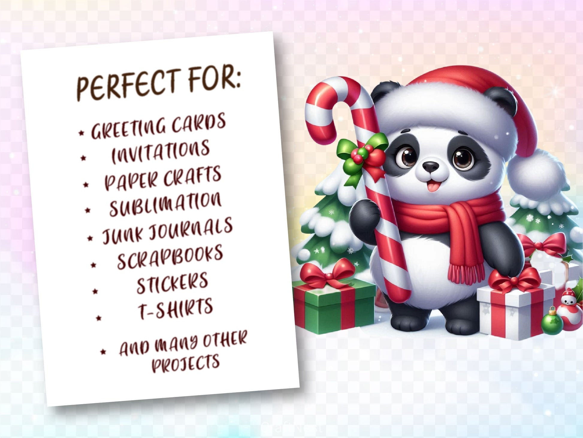 Christmas Panda Clipart Bundle 2 - CraftNest - Digital Crafting and Art