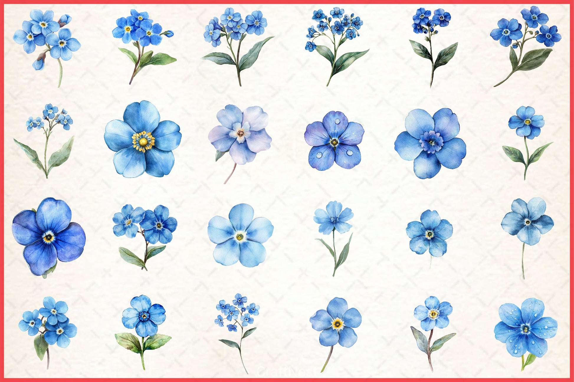 Forget Me Not Clipart Bundle - CraftNest - Digital Crafting and Art