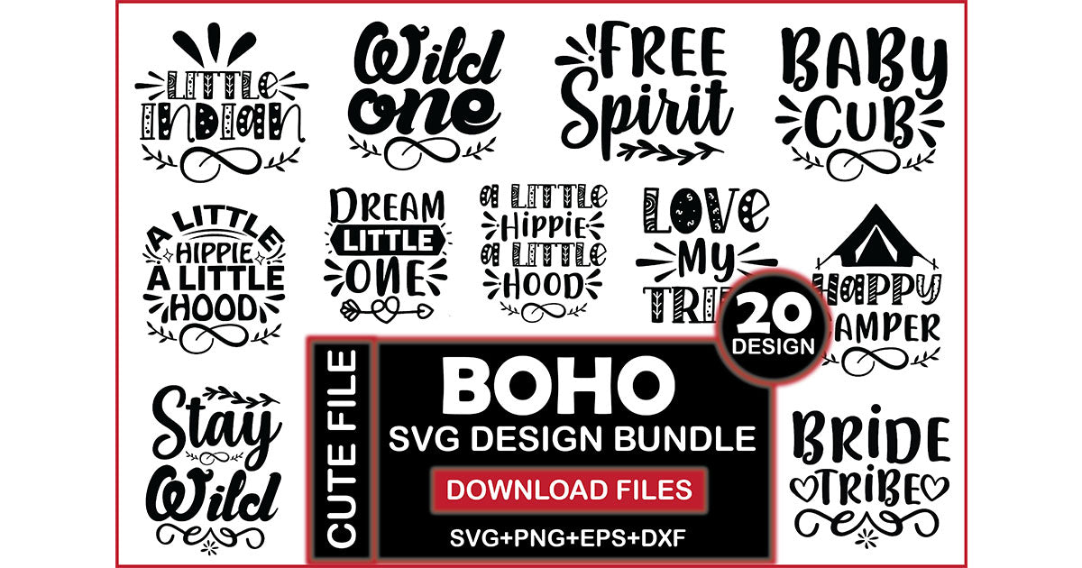 Boho SVG Bundle 1 - CraftNest - Digital Crafting and Art