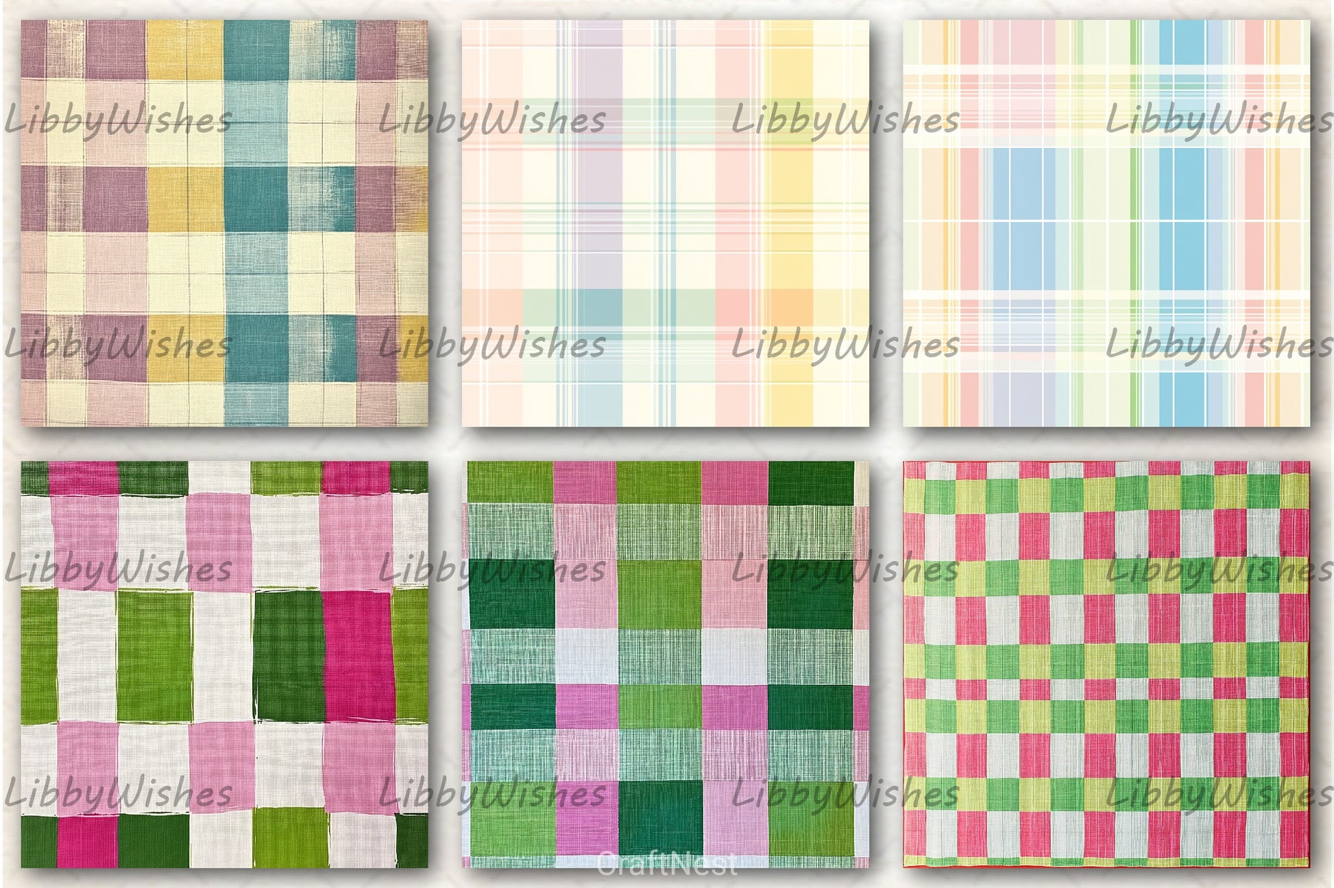 Seamless Easter Plaid Pattern Paper - CraftNest - Digital Crafting and Art