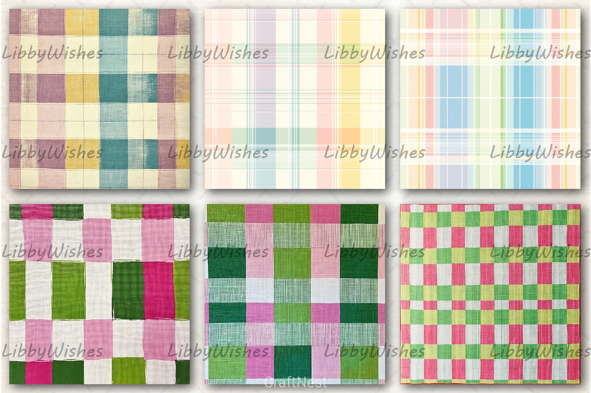 Seamless Easter Plaid Pattern Paper - CraftNest - Digital Crafting and Art