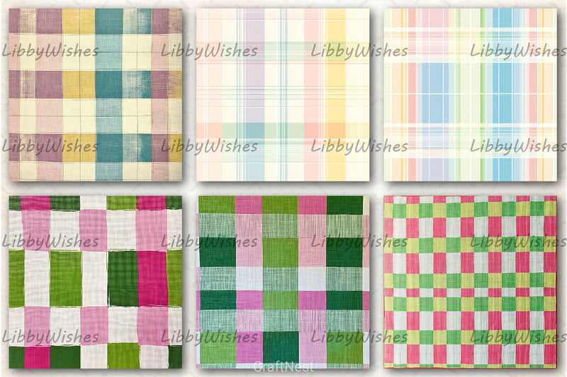 Seamless Easter Plaid Pattern Paper - CraftNest - Digital Crafting and Art