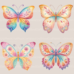 Boho Butterflies Clipart Bundle 1 - CraftNest - Digital Crafting and Art