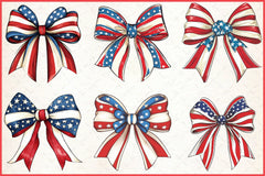 4th of July Flag Bows Clipart Bundle - CraftNest - Digital Crafting and Art