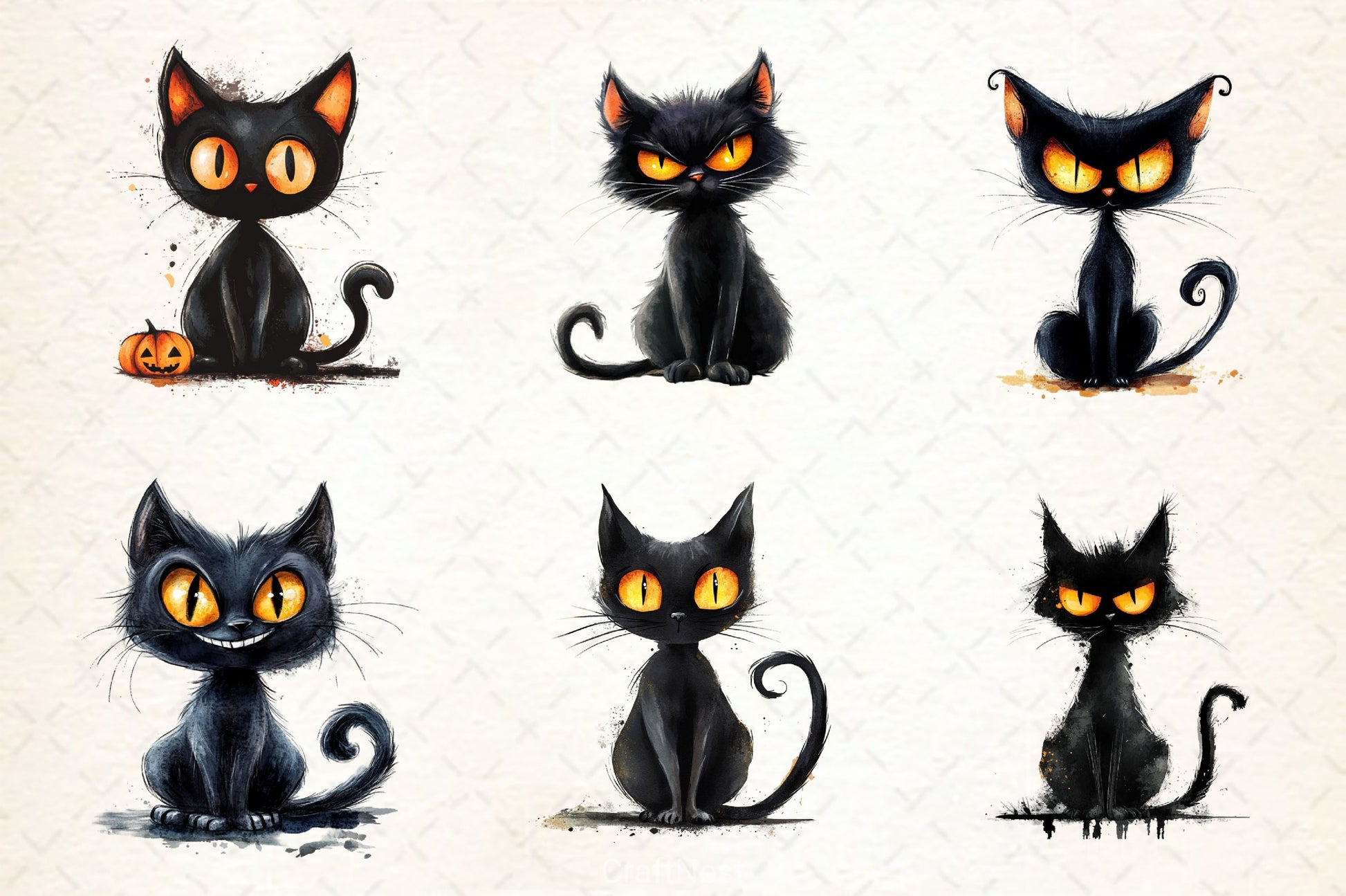 Halloween Black Scary Cat Clipart Bundle - CraftNest - Digital Crafting and Art