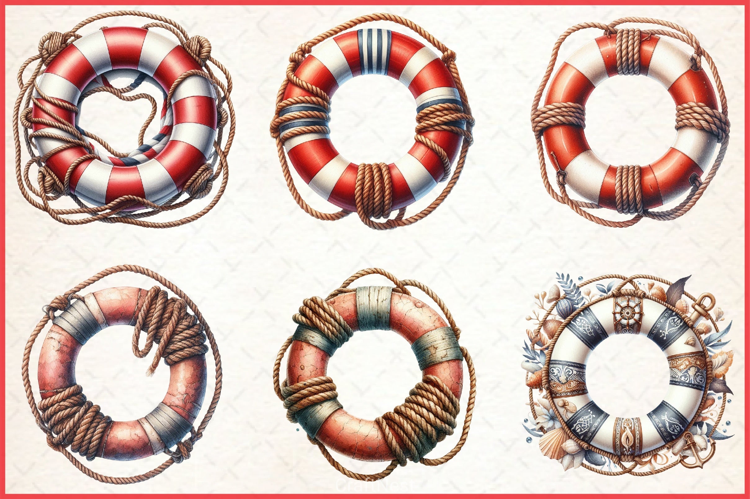 Lifebuoy Clipart Bundle - CraftNest - Digital Crafting and Art
