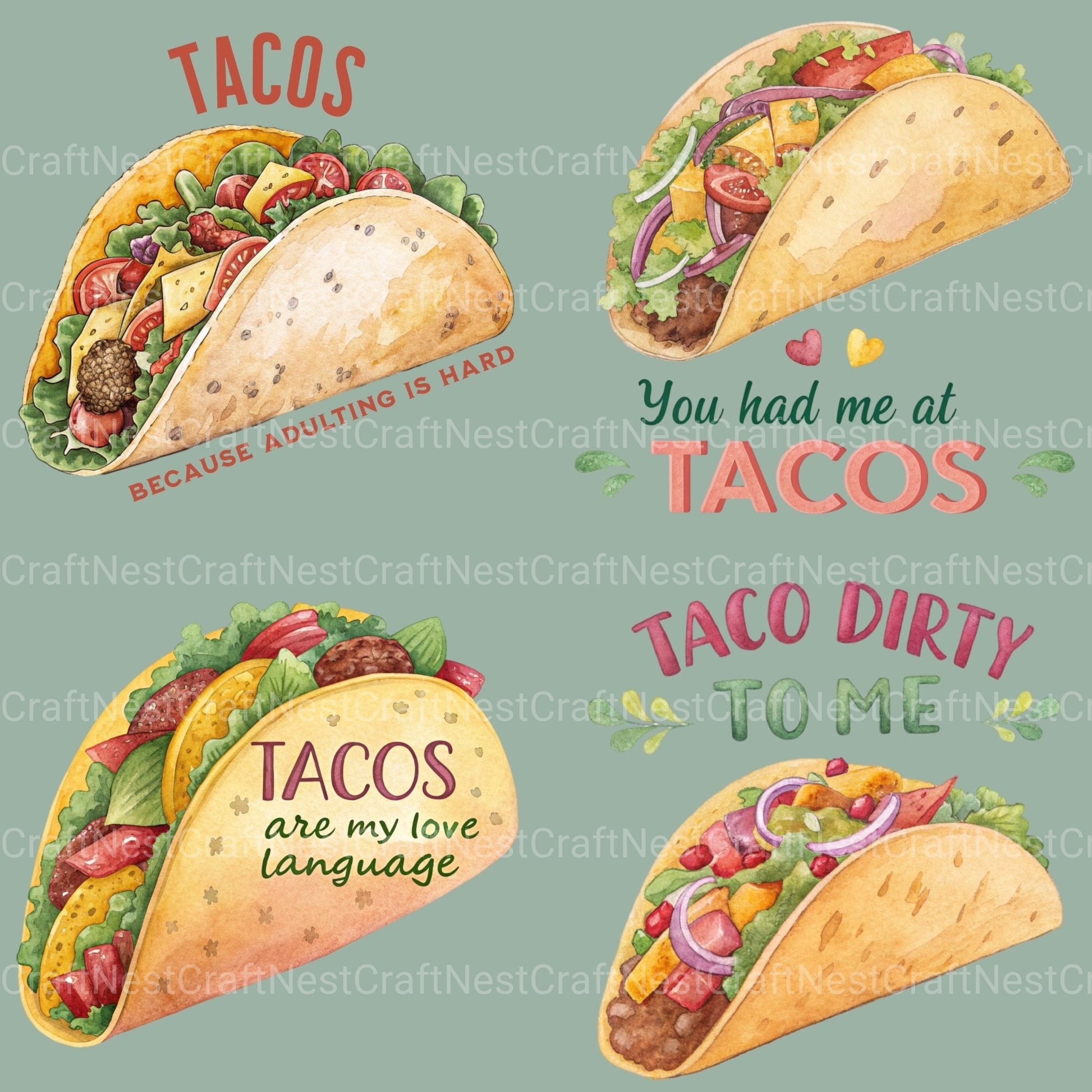 Tacos Clipart Bundle - CraftNest - Digital Crafting and Art