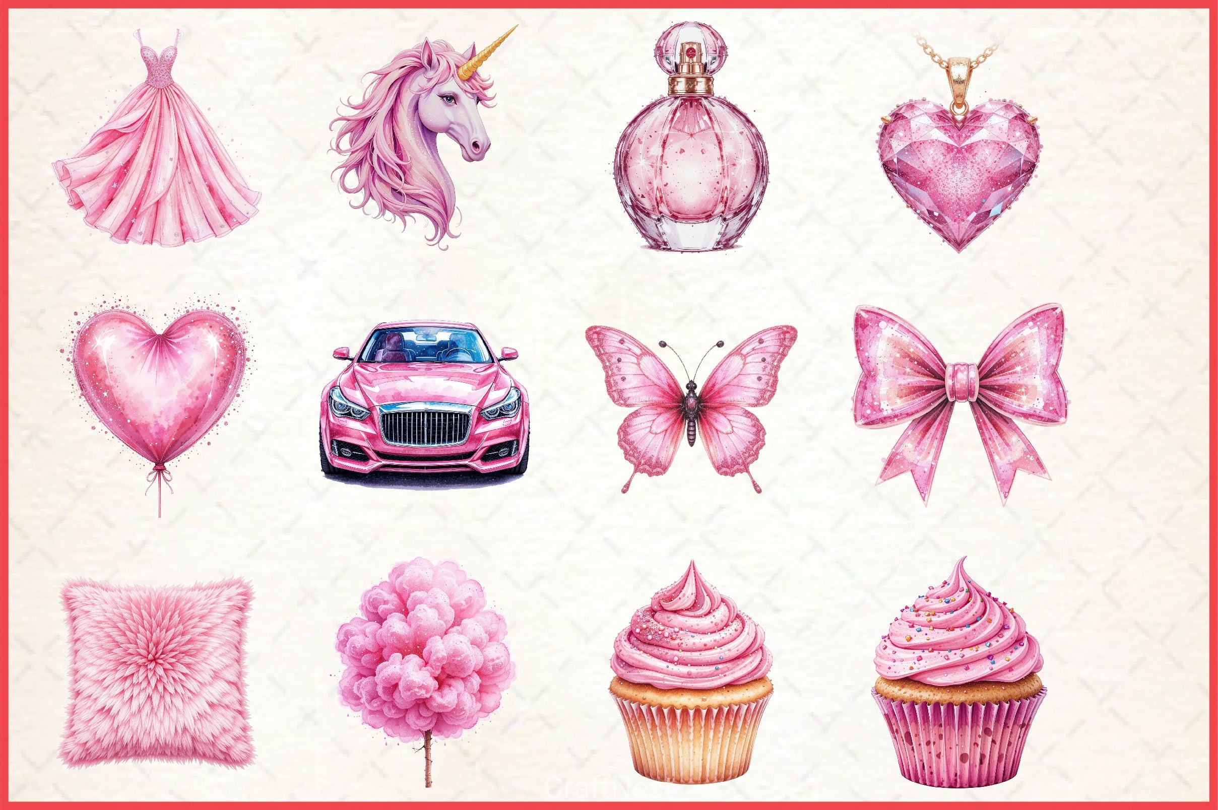 Glitter Pink Girl Clipart Bundle 3 - CraftNest - Digital Crafting and Art