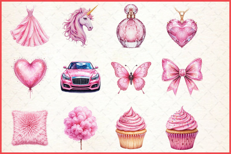 Glitter Pink Girl Clipart Bundle 3 - CraftNest - Digital Crafting and Art