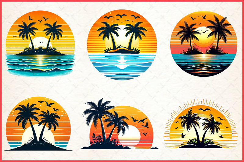 Summer Sunset Clipart Bundle - CraftNest - Digital Crafting and Art
