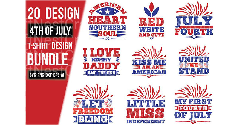 4th Of July T-Shirt SVG Bundle - CraftNest - Digital Crafting and Art