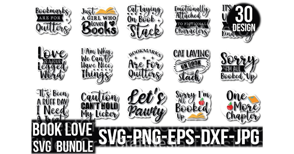 Book Lover Design Bundle - CraftNest - Digital Crafting and Art