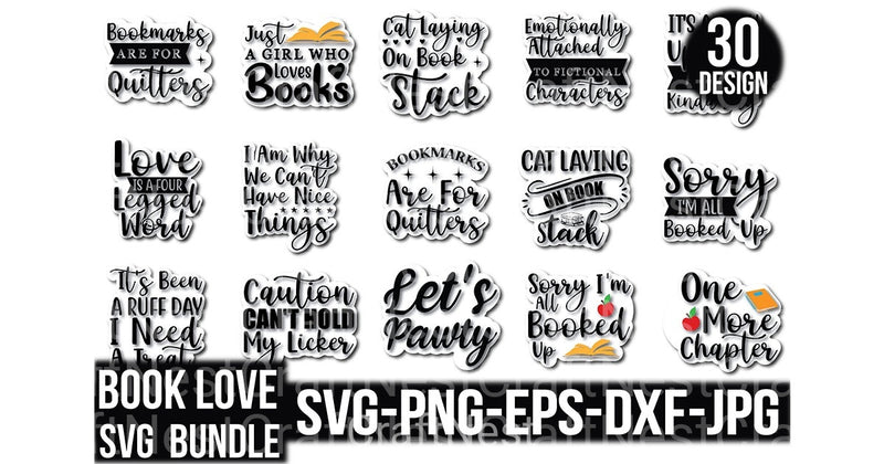 Book Lover Design Bundle - CraftNest - Digital Crafting and Art