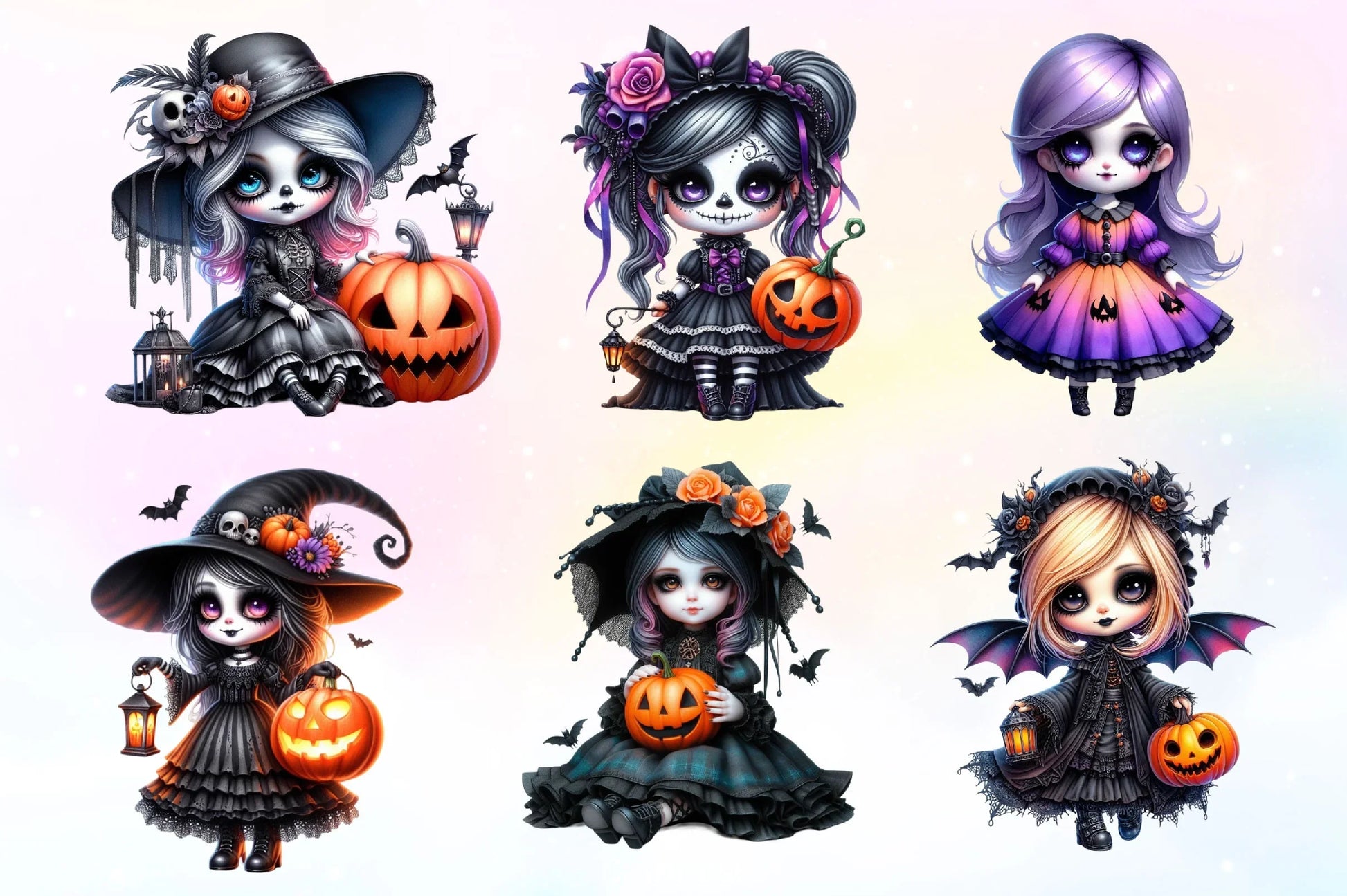Halloween Gothic Doll Clipart Bundle - CraftNest - Digital Crafting and Art
