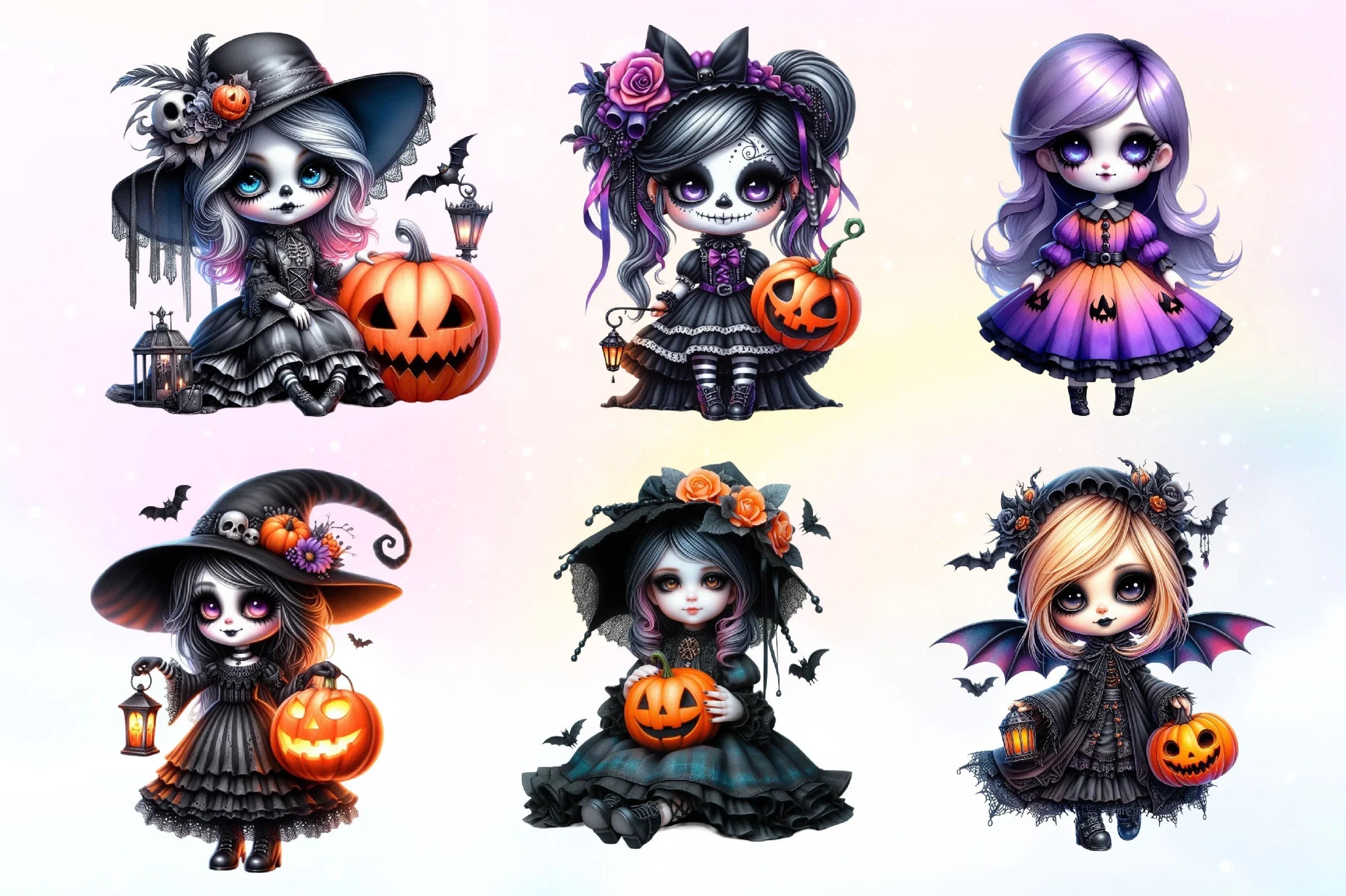 Halloween Gothic Doll Clipart Bundle - CraftNest - Digital Crafting and Art
