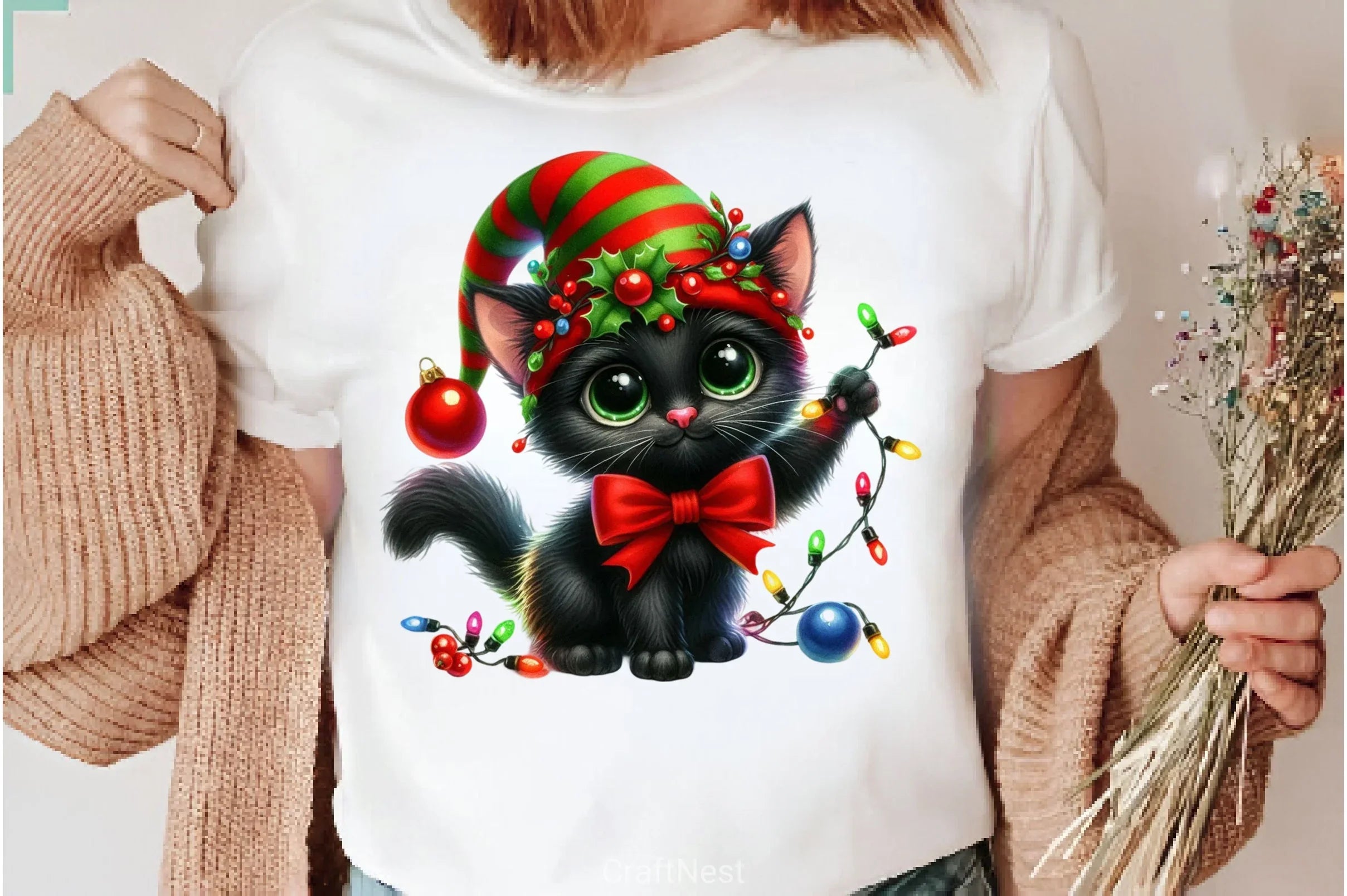 Christmas Black Cat Clipart Bundle 6 - CraftNest - Digital Crafting and Art