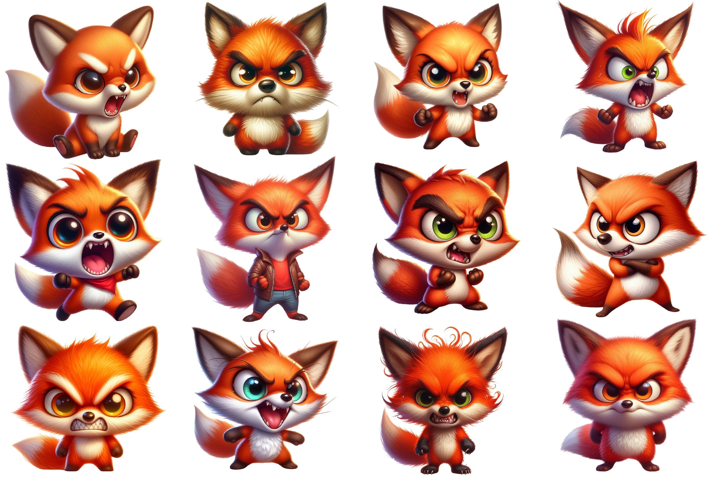 Angry Fox Clipart Bundle - CraftNest - Digital Crafting and Art