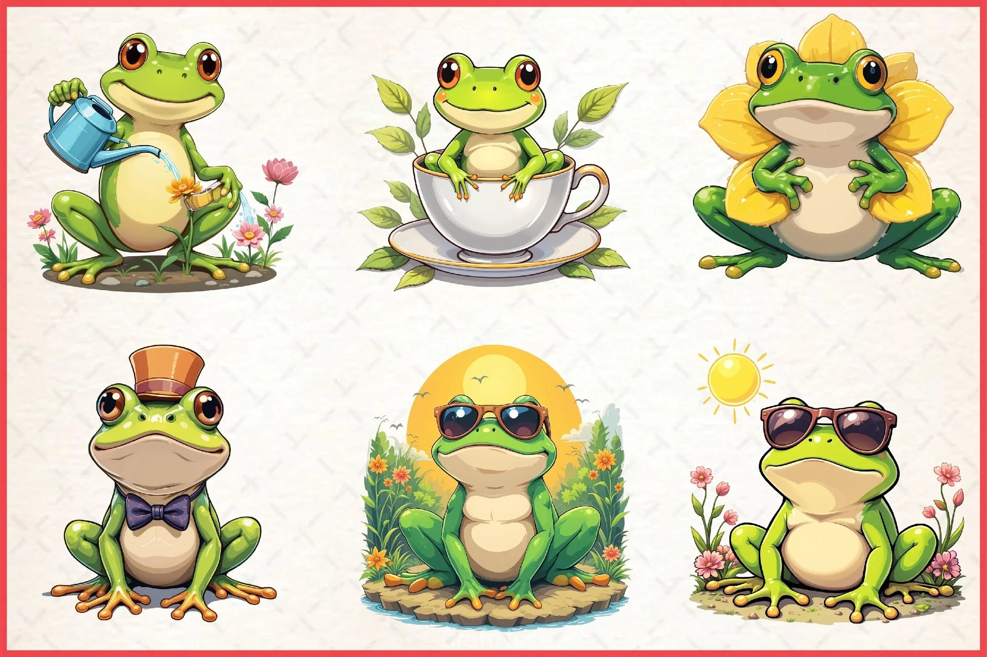 Spring Frog Clipart Bundle 1 - CraftNest - Digital Crafting and Art