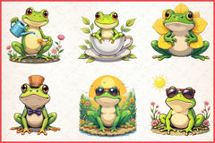 Spring Frog Clipart Bundle 1 - CraftNest - Digital Crafting and Art