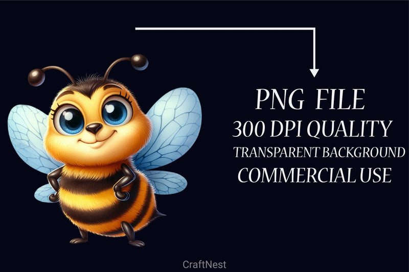 Funny Bee Clipart Bundle - CraftNest - Digital Crafting and Art