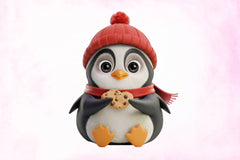 3D Christmas Cute Penguin Clipart Bundle - CraftNest - Digital Crafting and Art