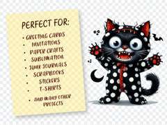 Halloween Funny Black Cat Clipart Bundle - CraftNest - Digital Crafting and Art