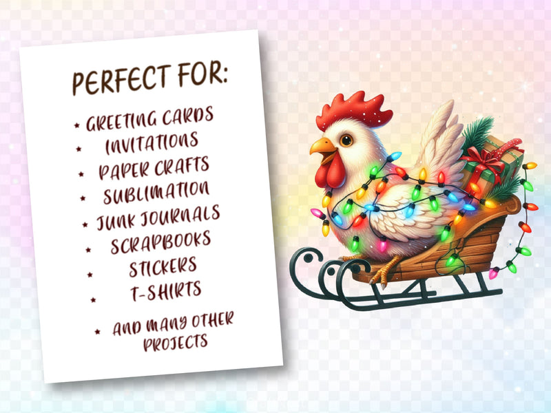 Christmas Funny Chicken Clipart Bundle 2 - CraftNest - Digital Crafting and Art