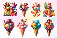 Summer Ice Cream Clipart Bundle 10 - CraftNest - Digital Crafting and Art