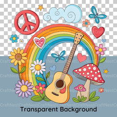 Groovy Retro Clipart Bundle - CraftNest - Digital Crafting and Art