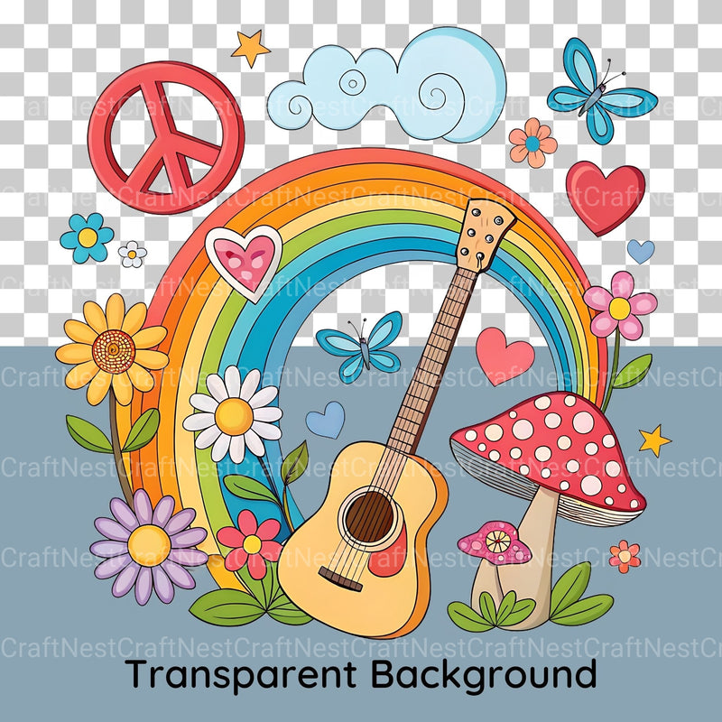 Groovy Retro Clipart Bundle - CraftNest - Digital Crafting and Art