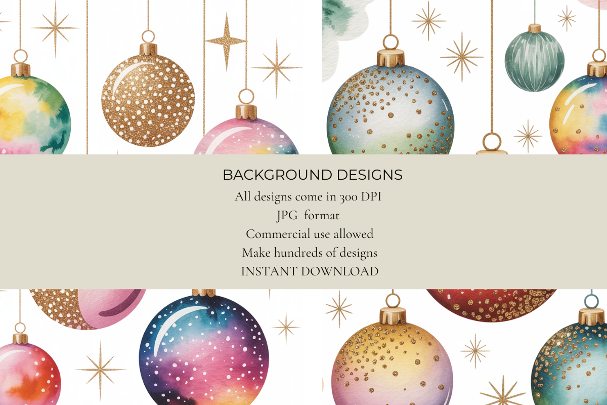 Christmas Baubles Junk Journal Papers