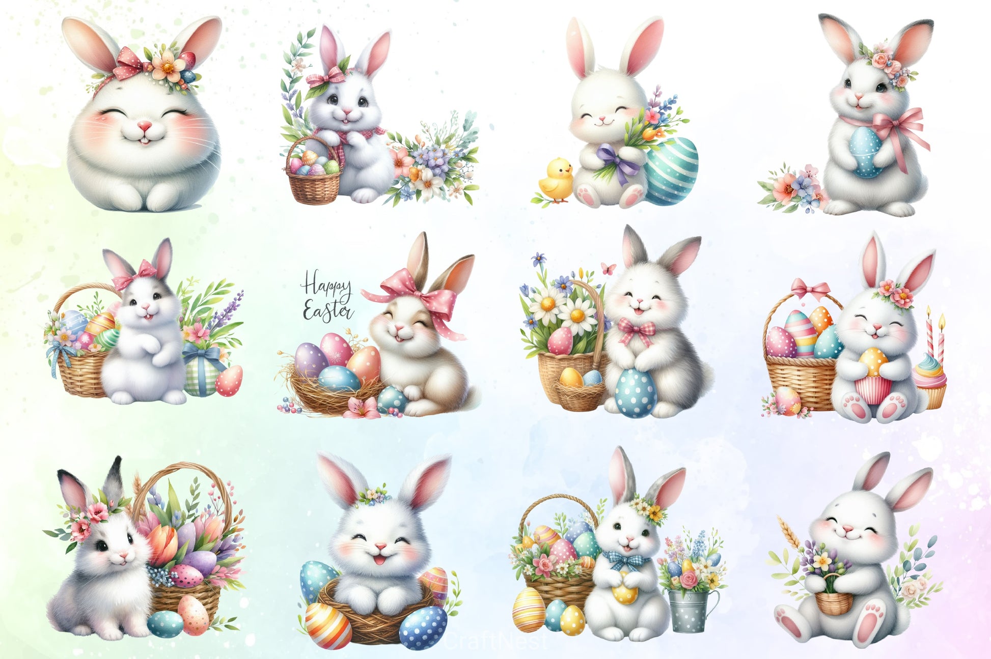 Easter Bunny Clipart Bundle 53 - CraftNest - Digital Crafting and Art