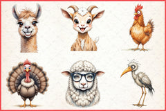 Cute Farm Animals Clipart Bundle 2 - CraftNest - Digital Crafting and Art