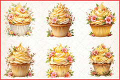 Floral Cupcake Clipart Bundle - CraftNest - Digital Crafting and Art