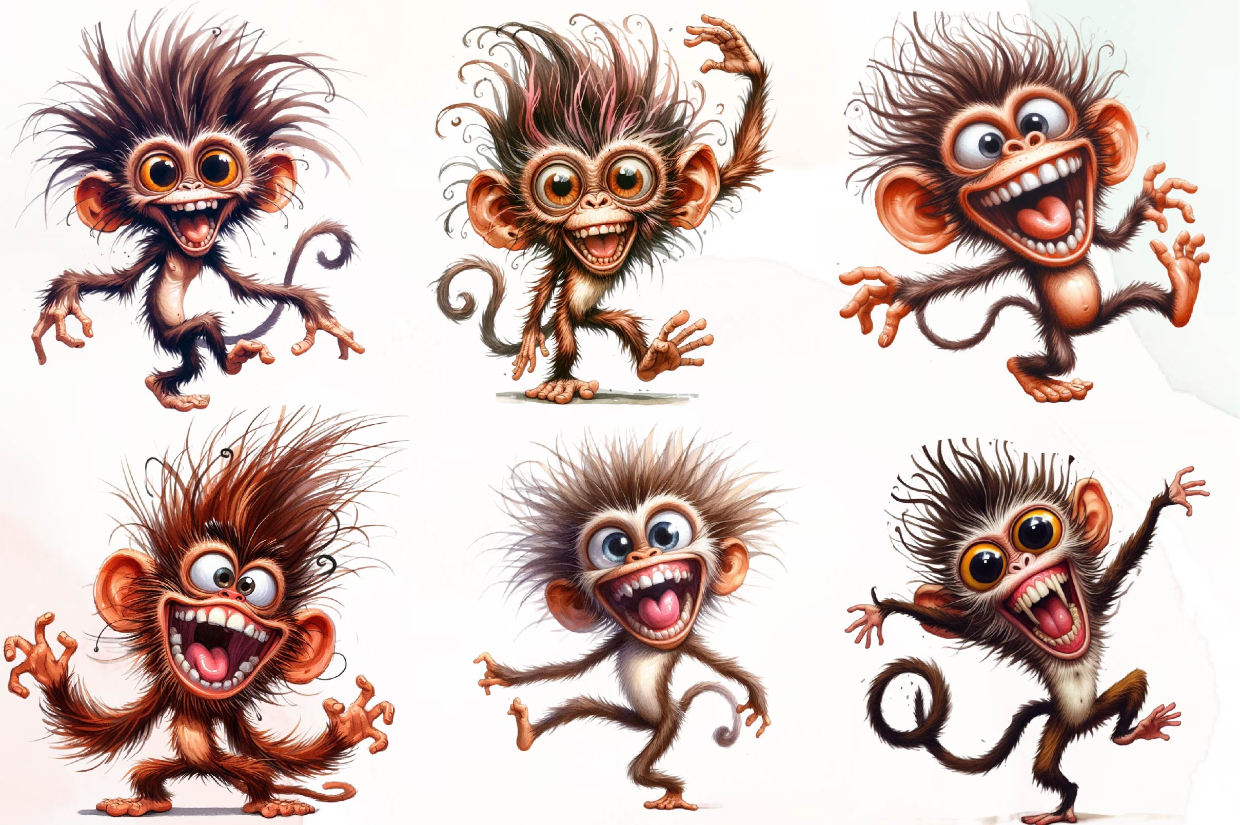 Funny Monkey Clipart Bundle - CraftNest - Digital Crafting and Art