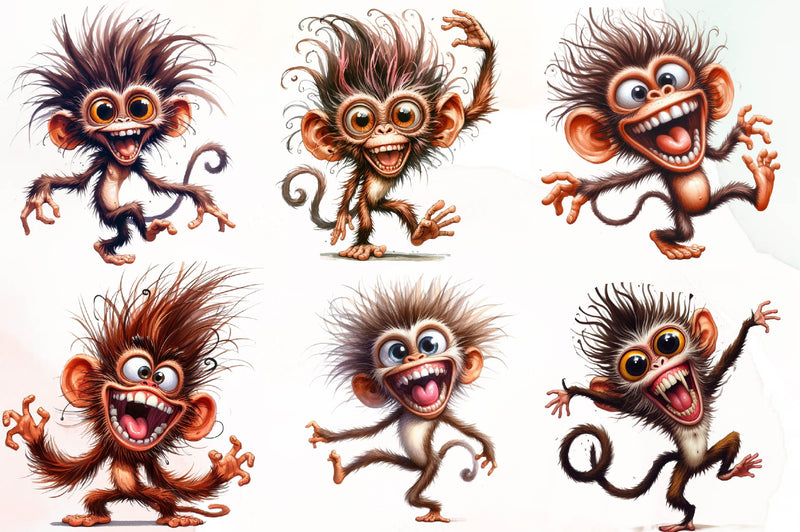 Funny Monkey Clipart Bundle - CraftNest - Digital Crafting and Art