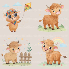 Highland Calf Clipart Bundle - CraftNest - Digital Crafting and Art