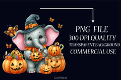 Halloween Elephant Clipart Bundle - CraftNest - Digital Crafting and Art