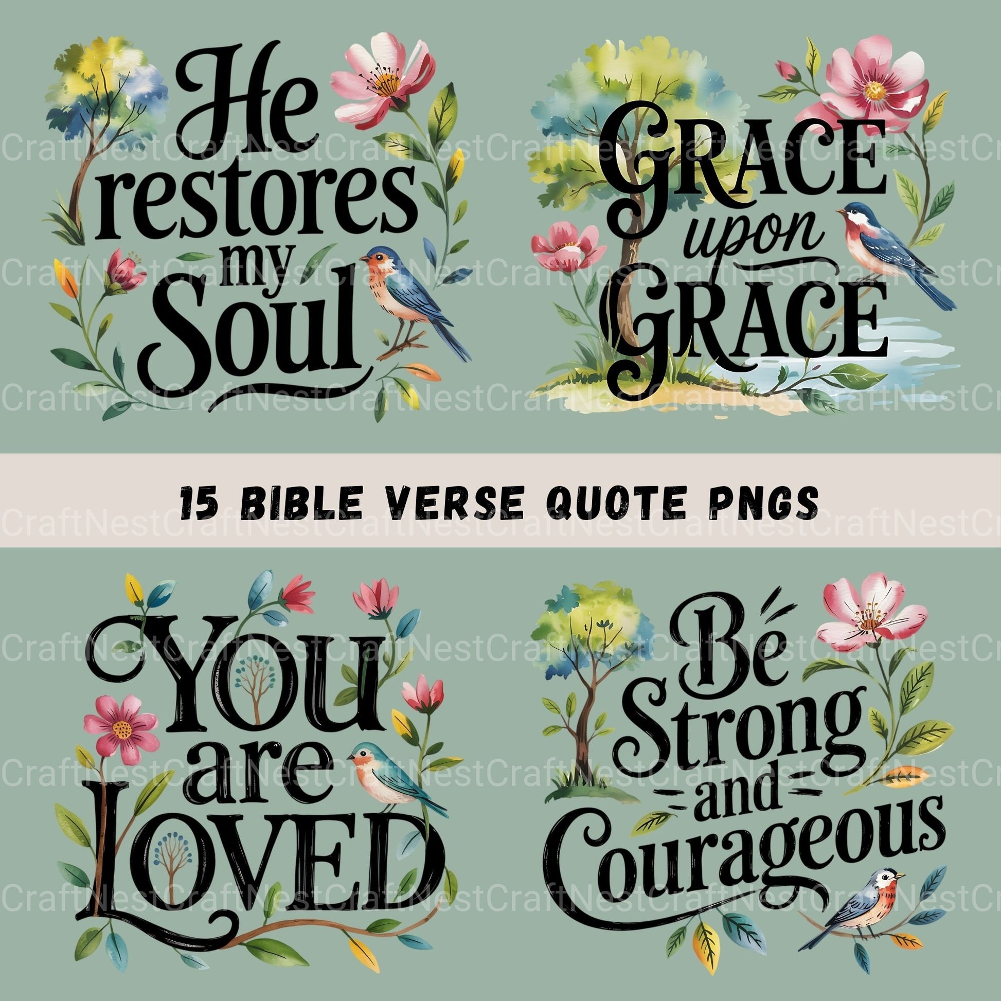 Bible Quotes Clipart Bundle - CraftNest - Digital Crafting and Art