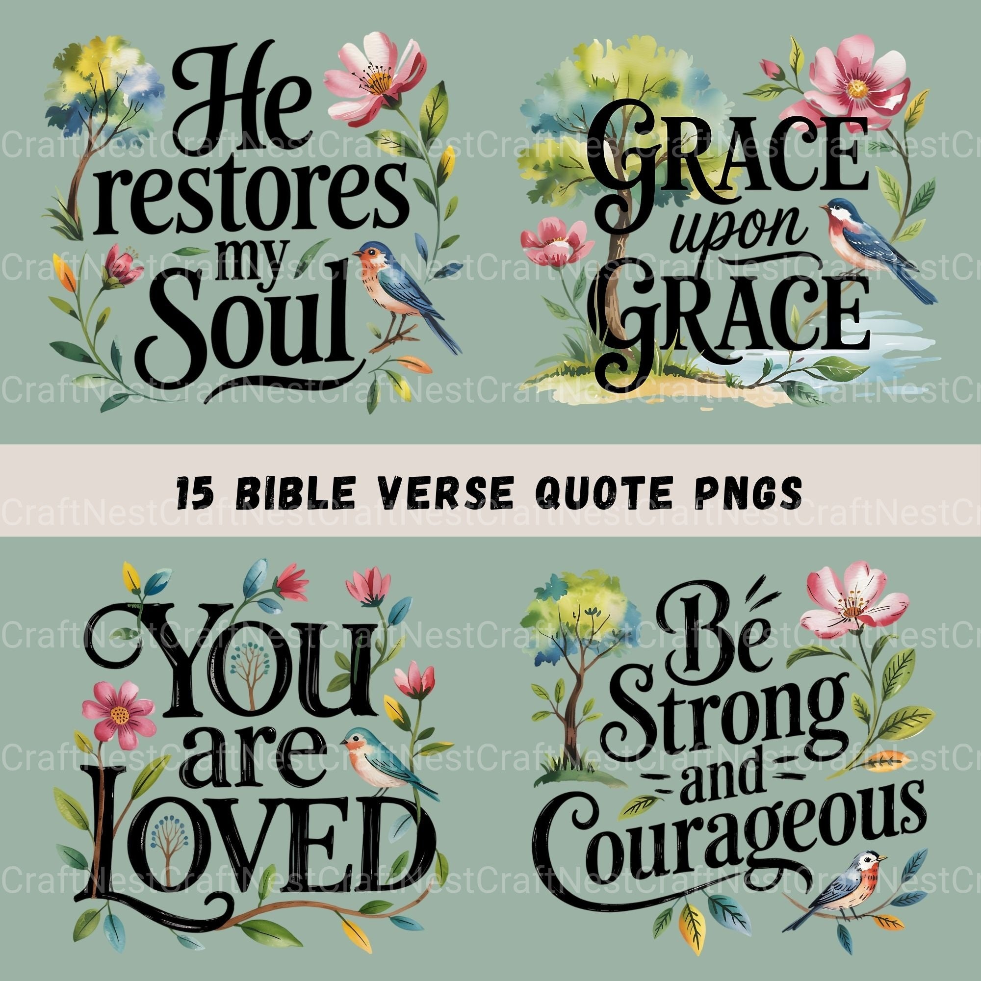Bible Quotes Clipart Bundle - CraftNest - Digital Crafting and Art