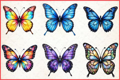 Colorful Butterfly Stained Glass Clipart Bundle - CraftNest - Digital Crafting and Art