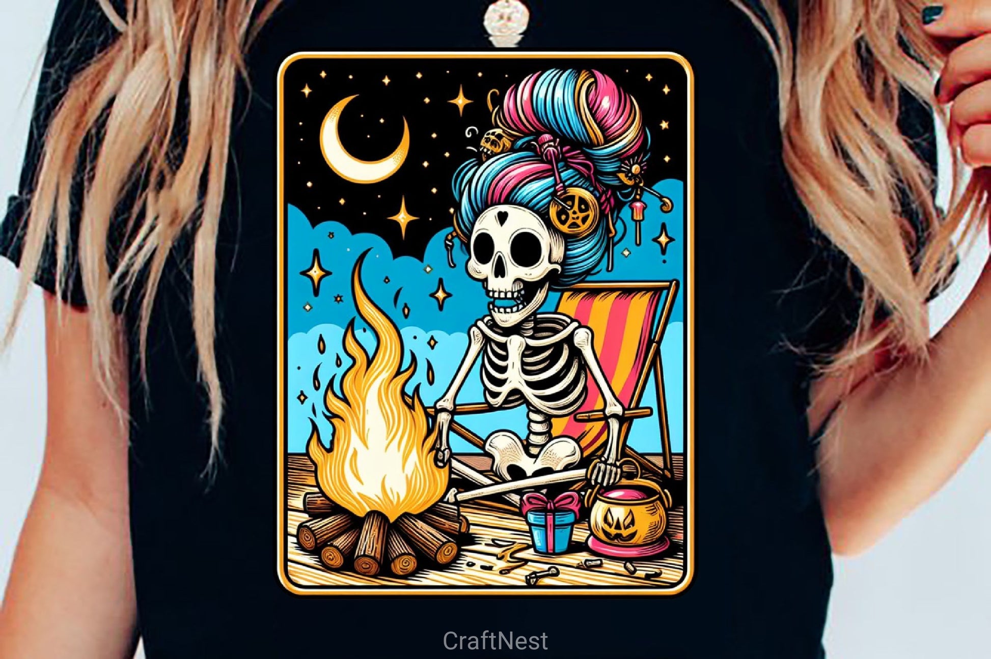 Happy Camper Skeleton Tarot Card Clipart Bundle - CraftNest - Digital Crafting and Art