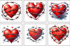 Valentine Barbed Wire Heart Clipart Bundle - CraftNest - Digital Crafting and Art