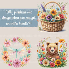 Boho Floral Clipart Bundle - CraftNest - Digital Crafting and Art