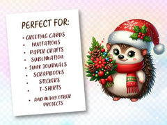 Cute Christmas Hedgehog Clipart Bundle - CraftNest - Digital Crafting and Art