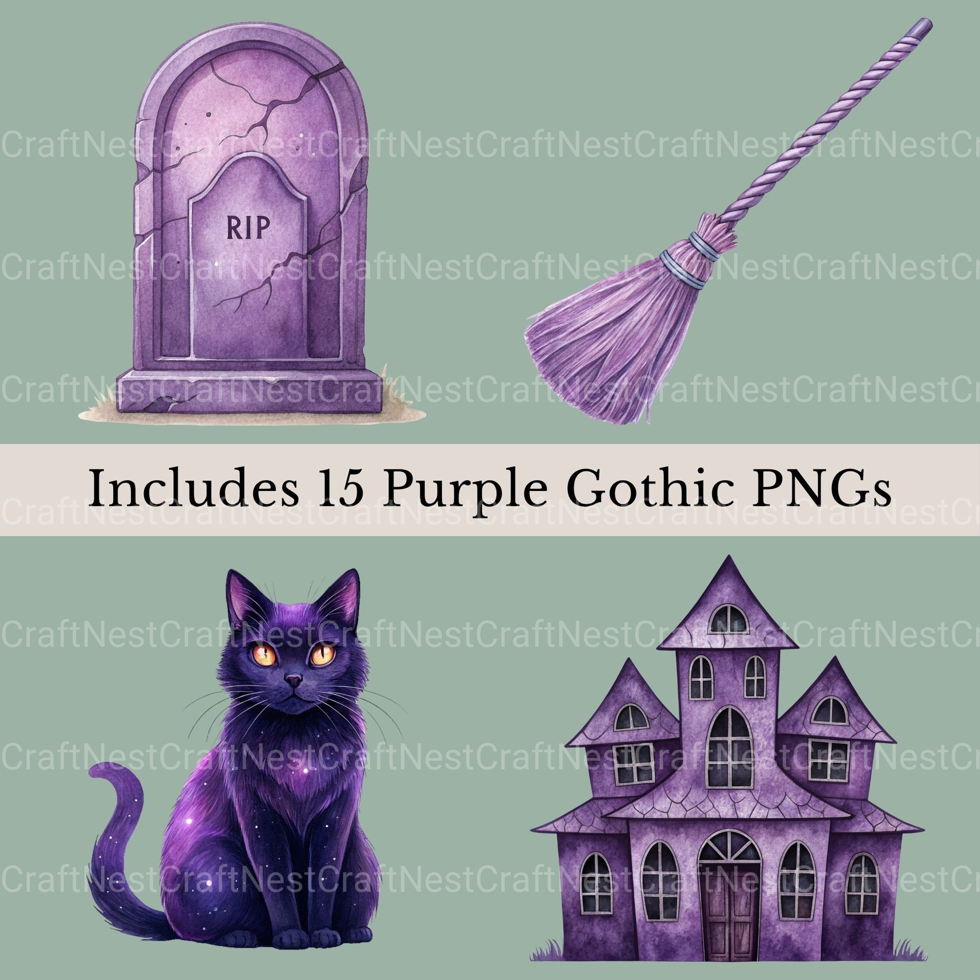 Halloween Purple Clipart Bundle - CraftNest - Digital Crafting and Art