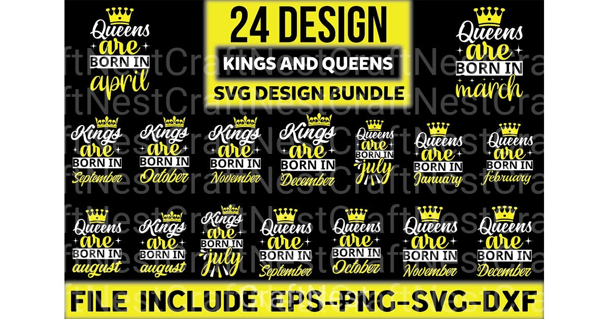Queens and Kings Design Bundle - CraftNest - Digital Crafting and Art